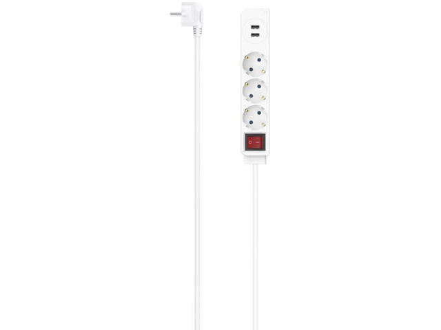Разклонители Hama разклонител 3 гнезда, USB-A 17 W