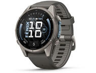 Смарт часовници Garmin fēnix 9 - 43 мм - Titanium с pebble gray силиконова каишка