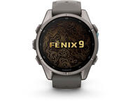 Смарт часовници Garmin fēnix 9 - 43 мм - Titanium с pebble gray силиконова каишка
