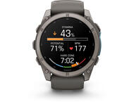 Смарт часовници Garmin fēnix® 9 - 51 мм - Titanium с Pebble Grey силиконова каишка