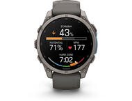 Смарт часовници Garmin fēnix® 9 - 47 мм - Titanium с Pebble Grey силиконова каишка