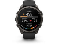 Смарт часовници Garmin fēnix® 9 - 47 мм - Carbon Grey DLC Titanium с Black силиконова каишка