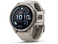 Смарт часовници Garmin fēnix® 9 Pro, inReach® - 43 мм - Titanium с Fog Grey/Dark Sandstone sandstone силиконова каишка