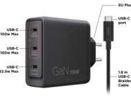 Зарядни устройства Lenovo Multi-port USB-C 100W GaN Charger